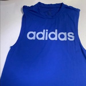 Adidas blue workout tank top